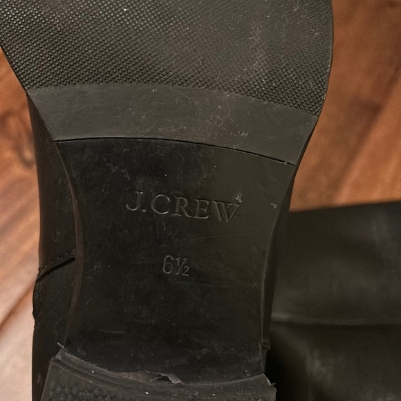 J. Crew black leather tall boots with zipper, size 6.5 - Picture 8 of 13